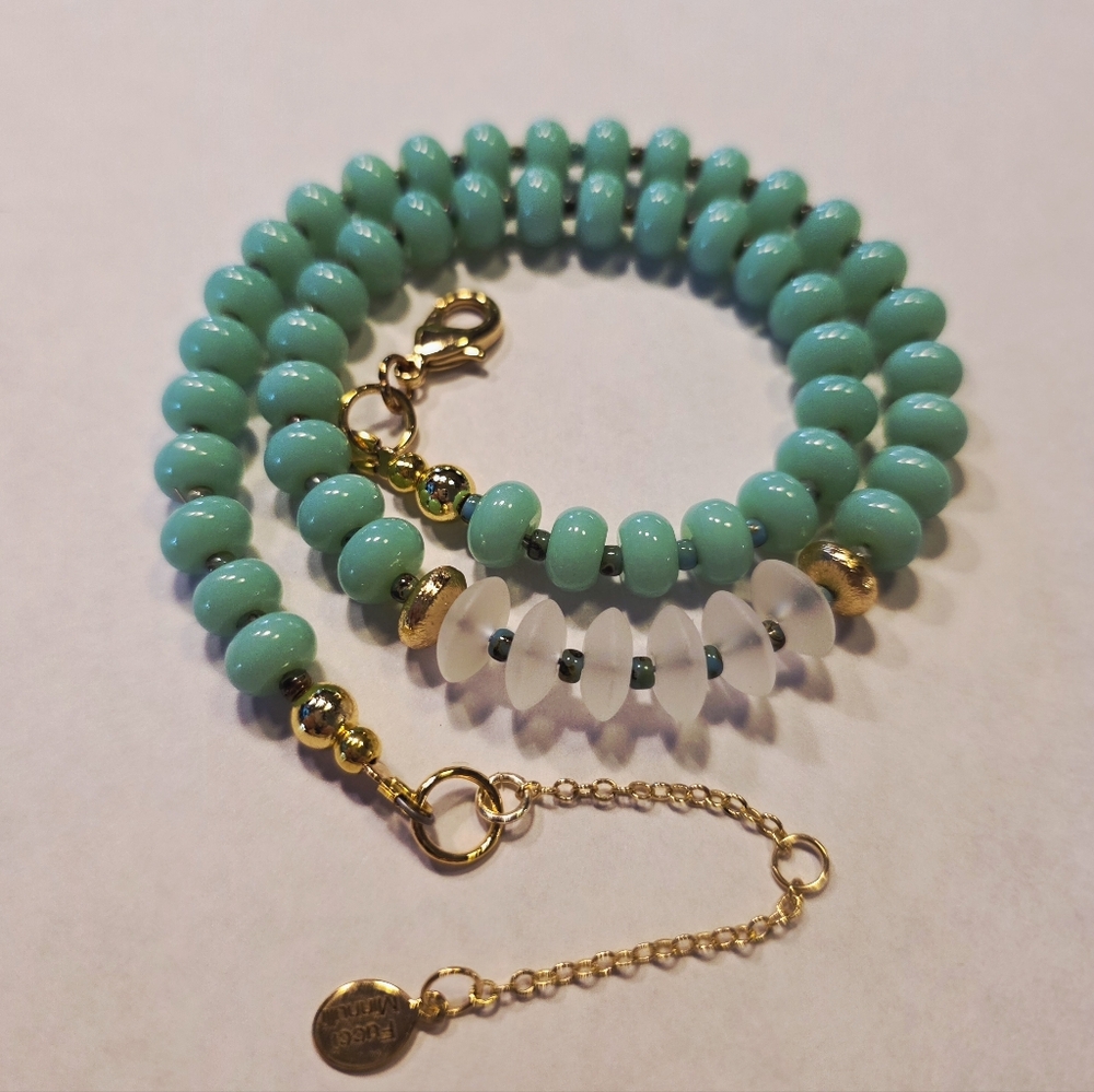 SALE!! Limited Edition Aquamarine Bead Necklace - Picture 3 of 4